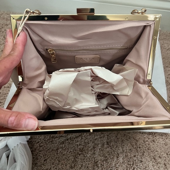 NWT new Anthropologie Aota Nicky shoulder bag faux leather pink gold crossbody - Picture 7 of 17